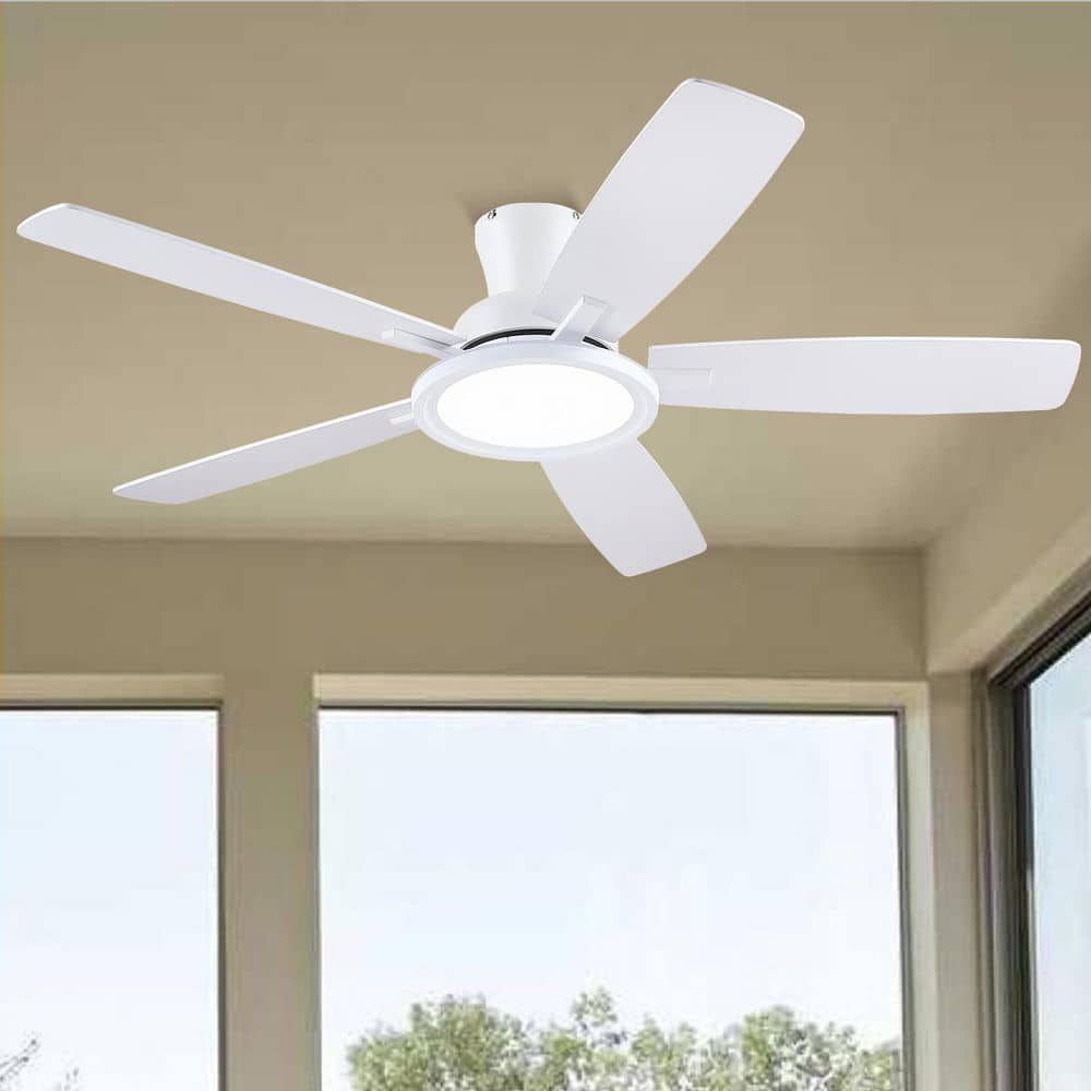 52 in. Indoor/Outdoor Modern White 6-Speed Ceiling Fan with LED Light and Remote/APP Control price history on PriceWatchPro