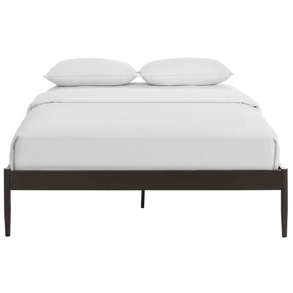 Elsie King-Sized Brown Metal Frame Bed with Upholstered Slats