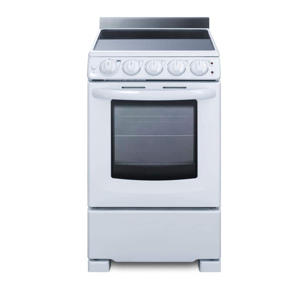 Summit 20" White Electric Built-In Range with 4 Burners