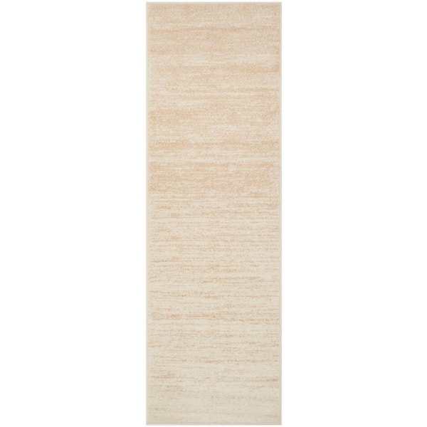 SAFAVIEH Adirondack Champagne/Cream 3 ft. x 16 ft. Solid Color Striped Runner Rug