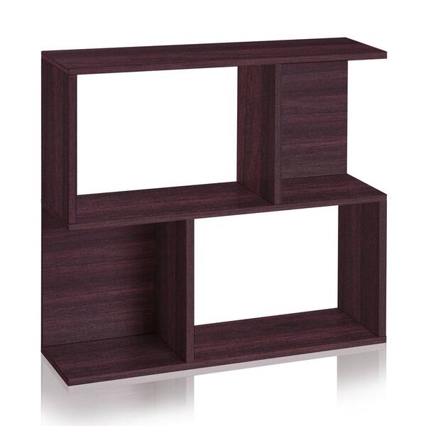 Way Basics Soho 2 Shelf 11.2 x 32.1 x 30.2 zBoard Paperboard Bookcase, Side Table, Storage Shelf in Espresso Wood Grain