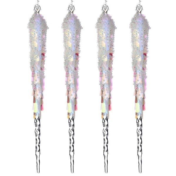 11 in. Iridescent Icicle Ornament (Set of 4)
