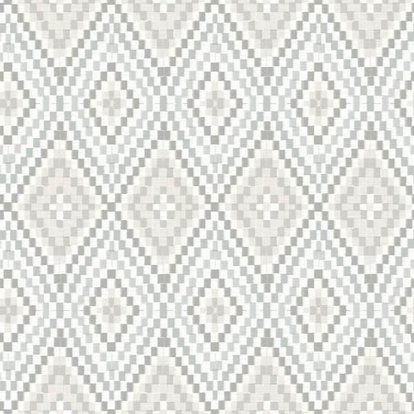 Chesapeake Ganado Grey Geometric Ikat Paper Strippable Roll (Covers 56.4 sq. ft.)