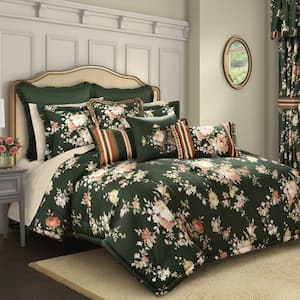 QUEEN STREET NEW YORK Brianna Green Cotton Full/Queen 3Pc