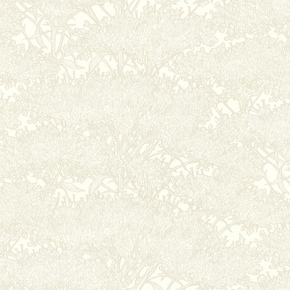 Absolutely Chic Cream/Grey Cherry Blossom Motif Vinyl on Non-Woven Non-Past