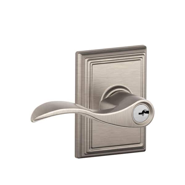 Schlage Accent Satin Nickel Keyed Entry Door Handle with Addison Trim F51A  ACC 619 ADD - The Home Depot