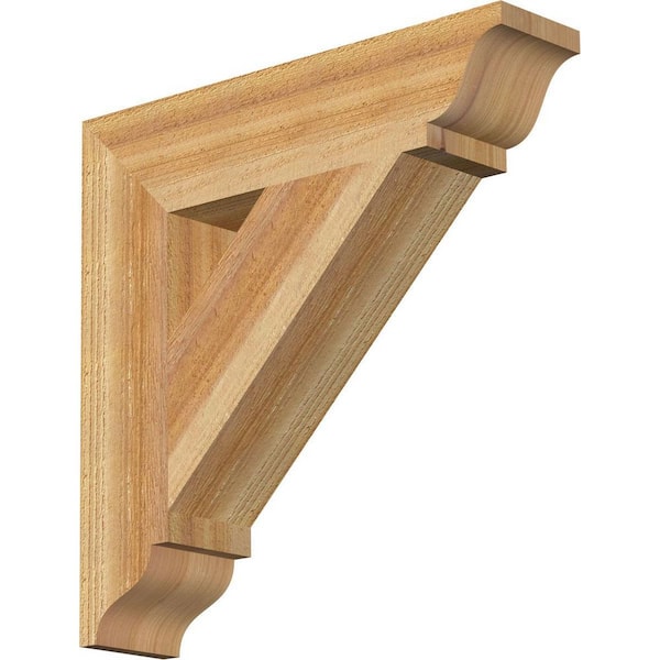Ekena Millwork 4 in. x 18 in. x 18 in. Western Red Cedar Traditional Rough Sawn Bracket