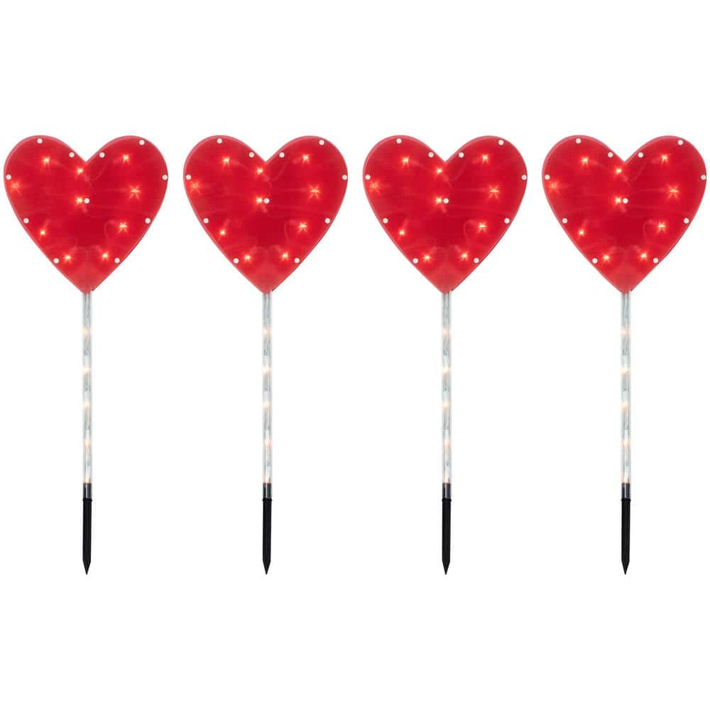 20-Count Red LED Mini Hearts Valentine's Day Lights - 4.75ft, White Wire