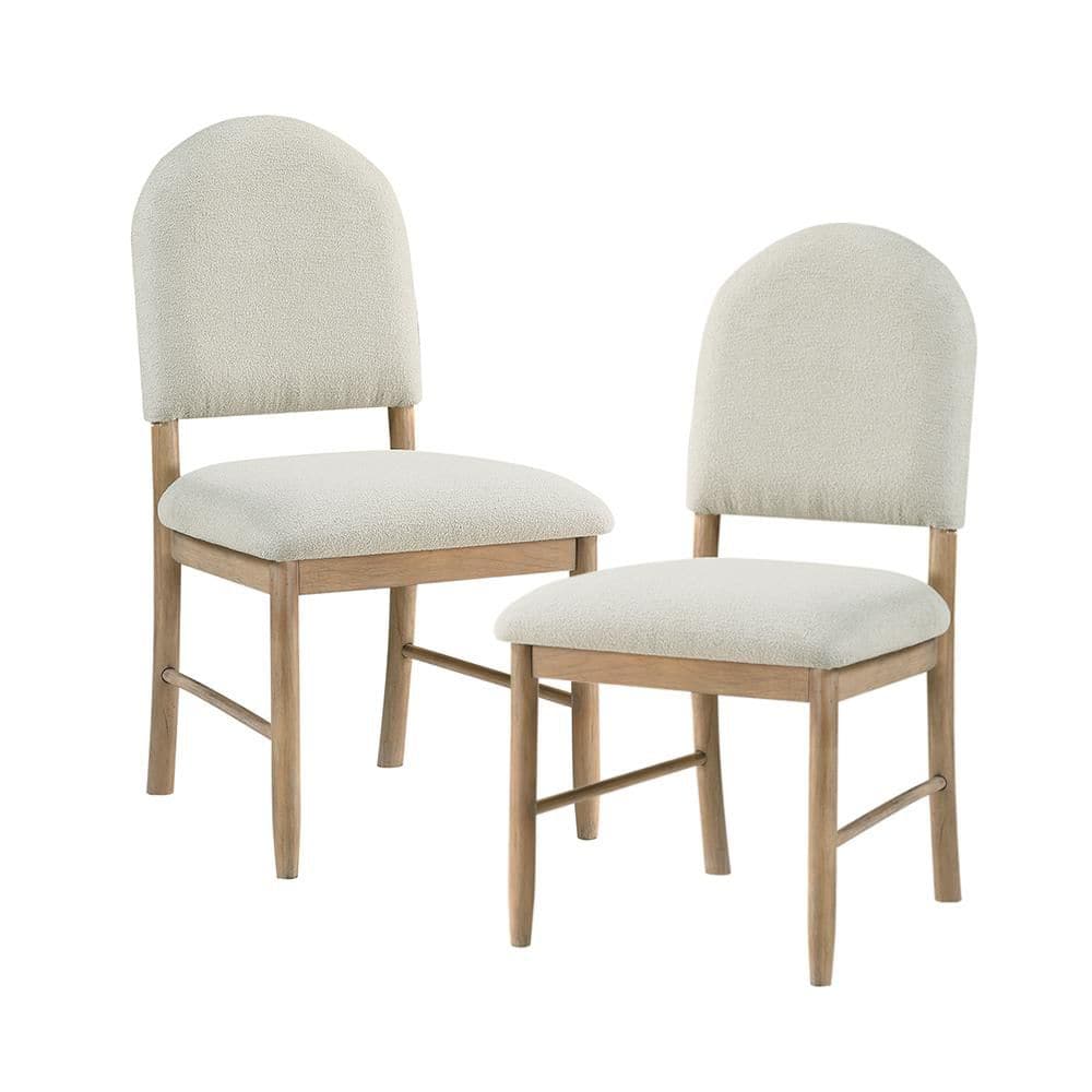 Risa Dining Side Chair Set of 2, Tall Back and Splayed Legs, Beige