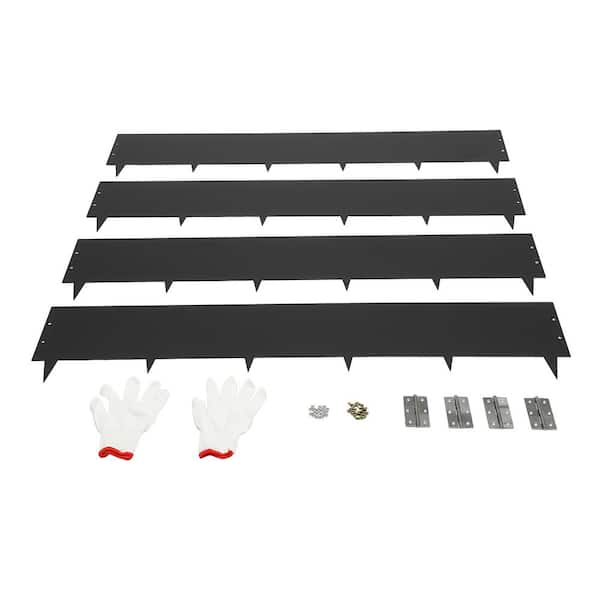 YIYIBYUS 3.3 ft. x 8.4 in. x 0.071 in. Black Steel Landscape Edging Yard Lawn Garden Metal Border Edge Decor (4-Pieces)