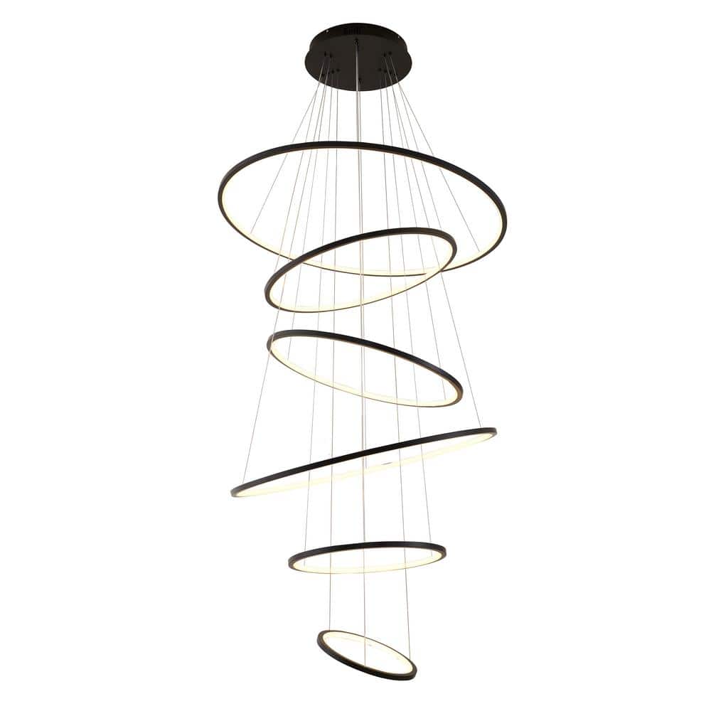 Alijoh 6-Light Gold Aluminum LED Chandelier with White Acrylic Diffusers