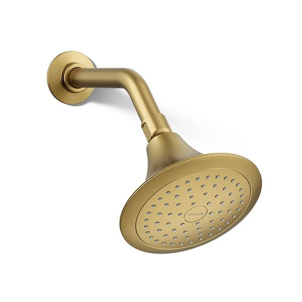 KOHLER Forte 1-Spray Pattern 5.5 in. Wall-Mount Fixed Shower Head in Vibrant Brushed Moderne Brass