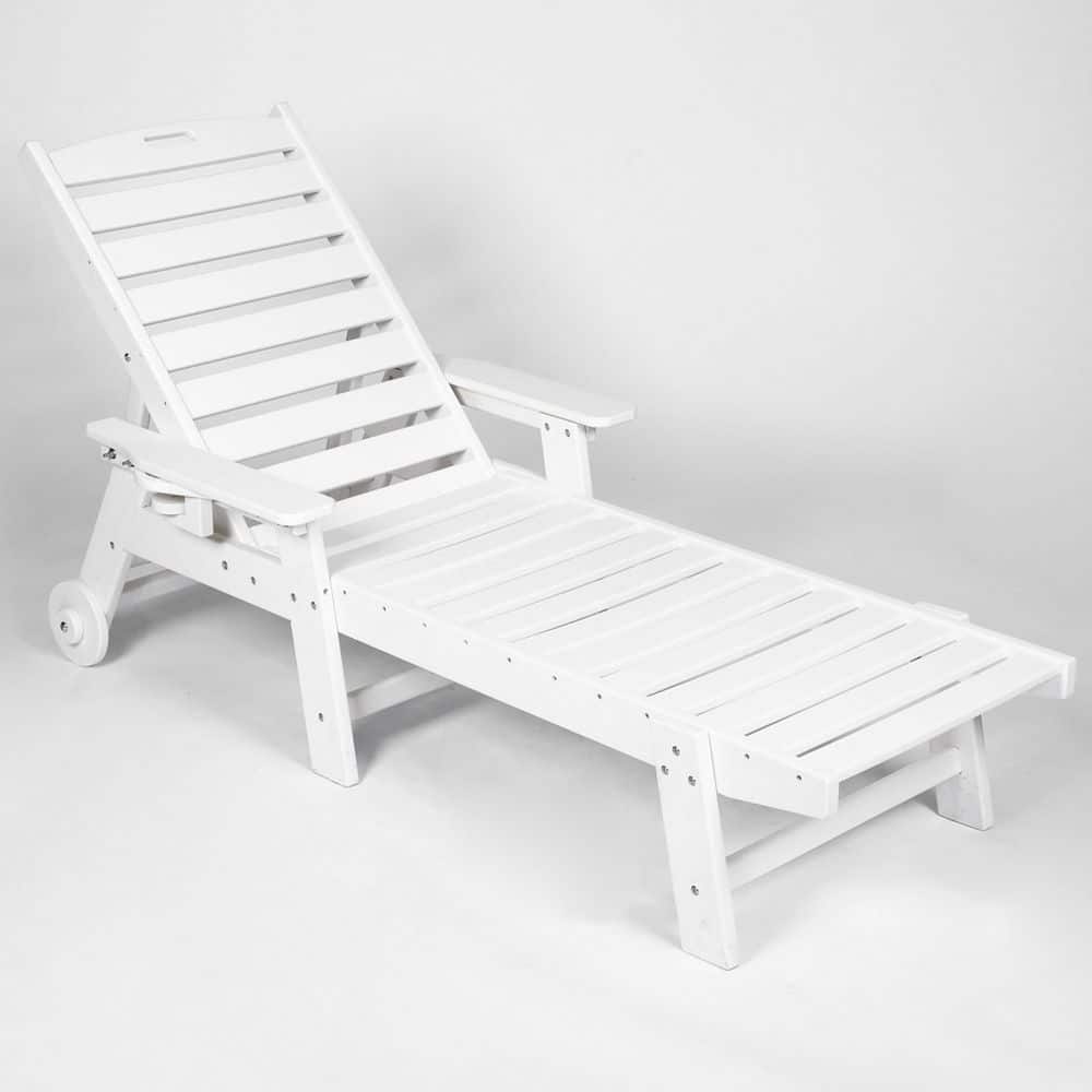 HDPE White Outdoor Lounge Chair with Wood Texture price history on PriceWatchPro
