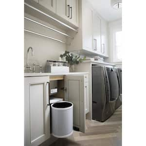 13.75 in. H x 11 in. W x 10.5 in. D 14-Liter Lacquered White Pivot-Out Under Sink Waste Container