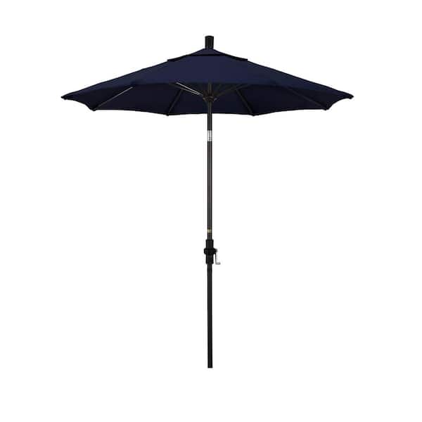 California Umbrella 7-1/2 ft. Fiberglass Collar Tilt Patio Umbrella in Navy Blue Olefin