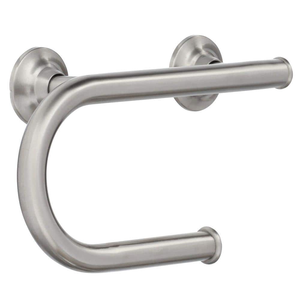 MOEN Home Care 12 in. x 1 in. Screw Grab Bar with Integrated Paper Holder in Brushed Nickel -  LR2352DBN