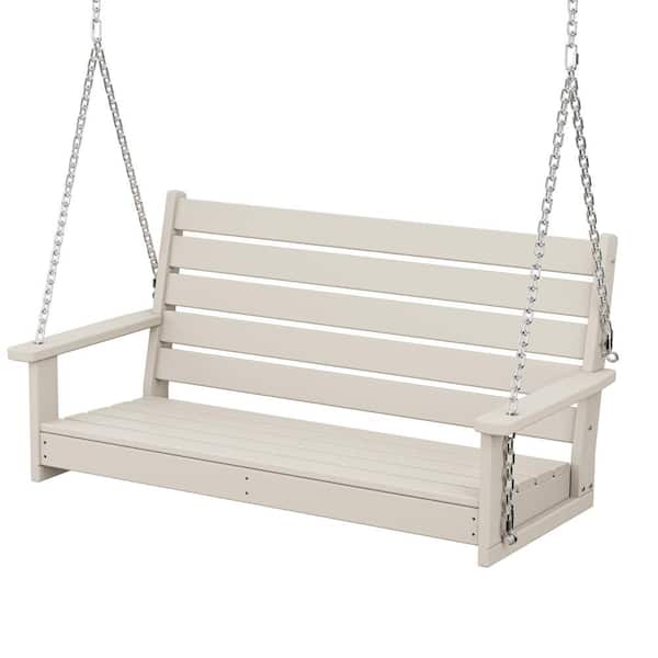 Trex Outdoor Furniture Monterey Bay 48 in. 2-Person Sand Castle HDPE Plastic Swing