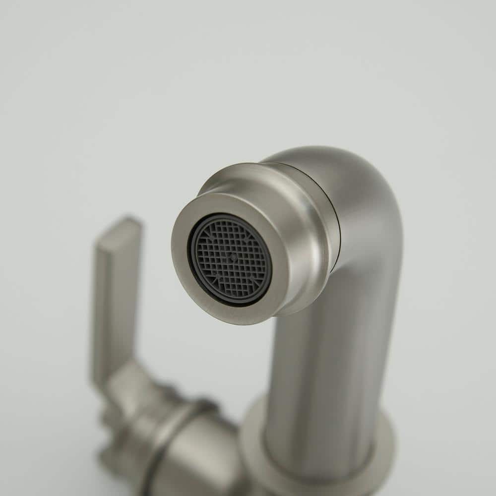 Brushed Nickel Double Handle Industrial Bathroom Faucet