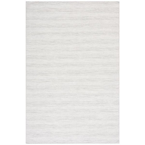 Ivory/Gray Hampton 6 ft. x 10 ft. Faded Striped Indoor/Outdoor Area Rug