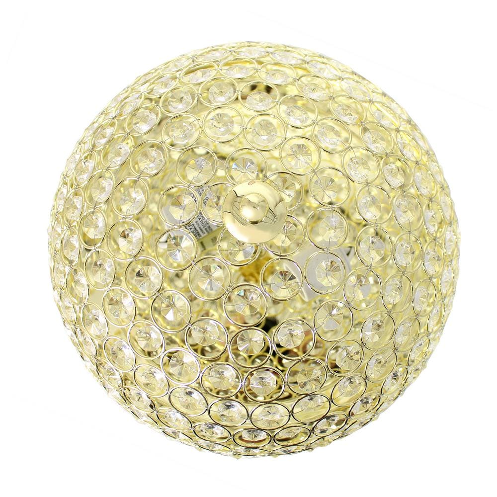 Elegant Elipse 15" Gold Crystal Flush Mount Ceiling Light