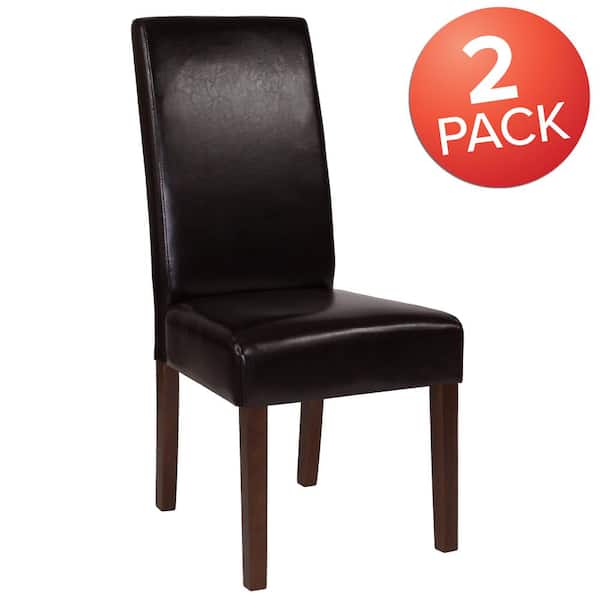 Carnegy Avenue Brown Leather Dining Chairs (Set of 2)