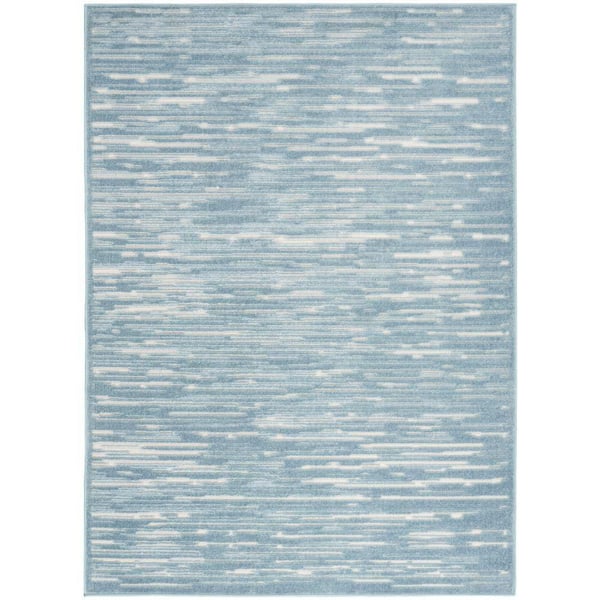 Nourison Casual Blue 5 ft. x 7 ft. Abstract Contemporary Area Rug
