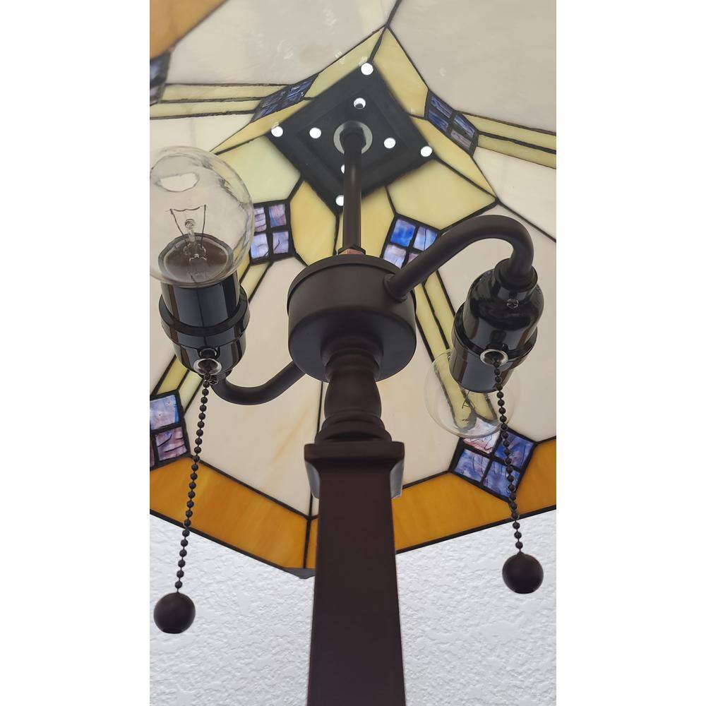 21" Bronze Stained Glass Mission Style Table Lamp