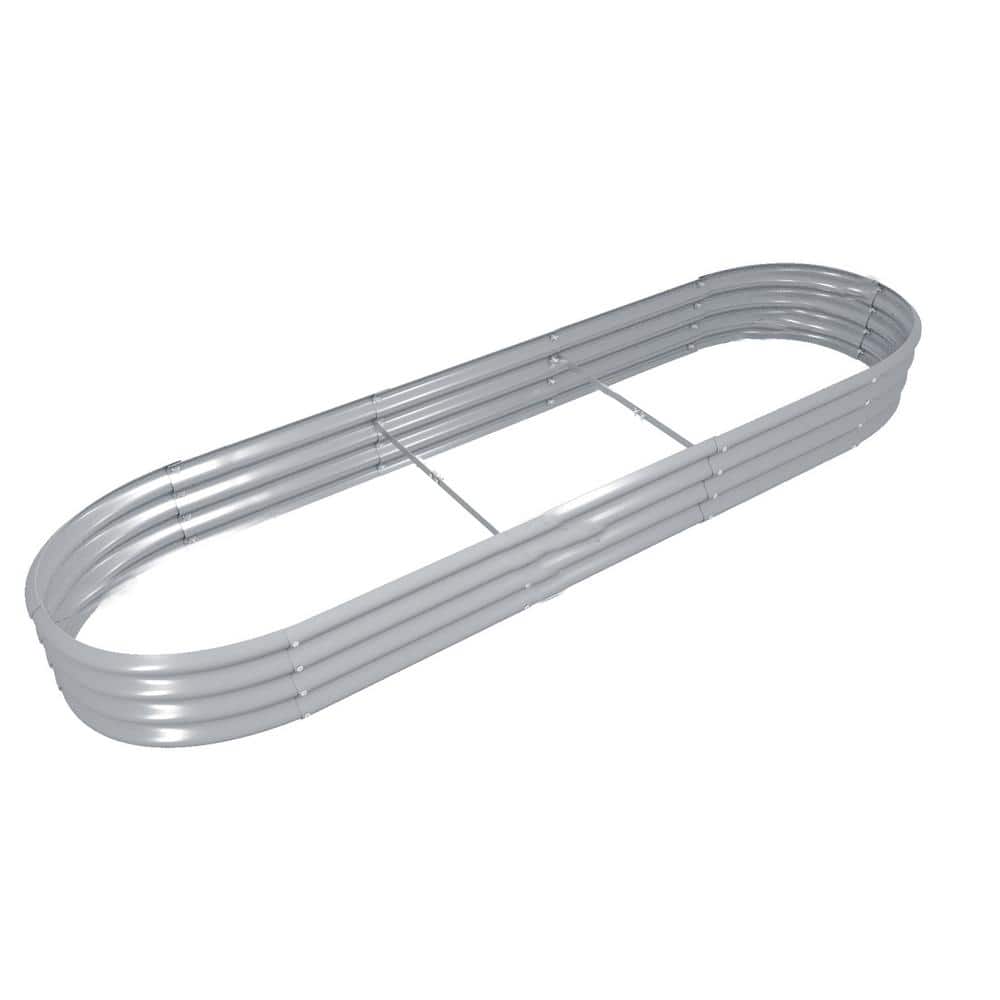 12 x 2 x 1 ft. Oval Galvanized Steel Raised Garden Beds