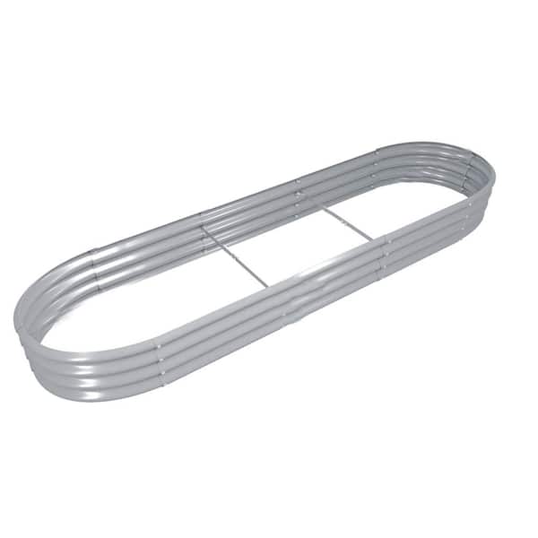 Unbranded 12 x 2 x 1 ft. Oval Galvanized Steel Raised Garden Beds