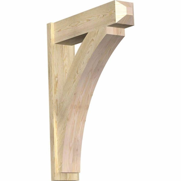 Ekena Millwork 8 in. x 44 in. x 32 in. Douglas Fir Thorton Craftsman Rough Sawn Outlooker