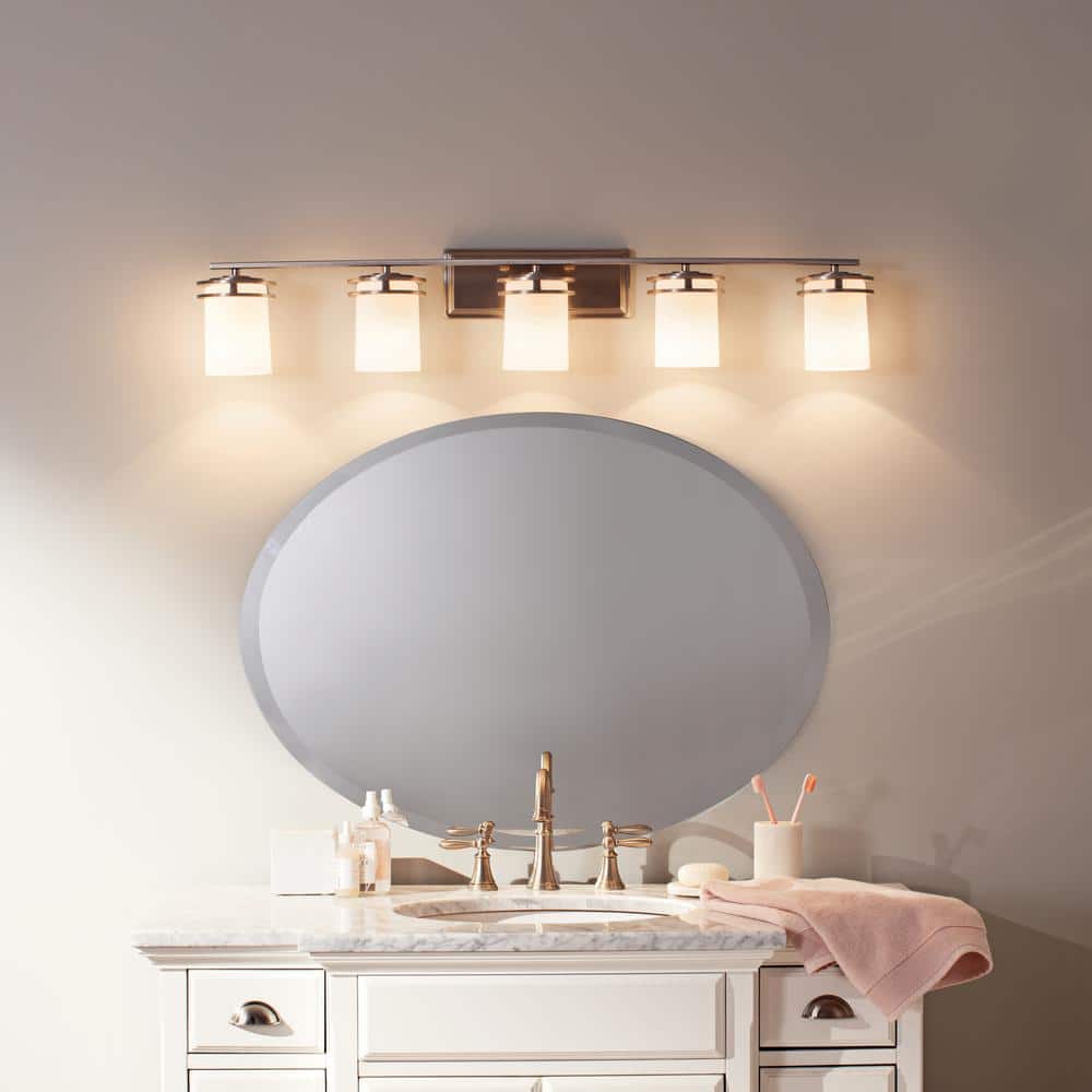 Hendrik 43" Brushed Nickel 5-Light Bathroom Vanity Light