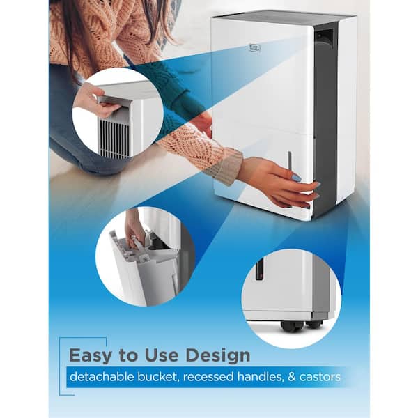 BLACK+DECKER 4500 Sq. Ft. Dehumidifier with Built-In Drain Pump for  Continuous Drainage, for Large Spaces and Basements, Energy Star, Digital