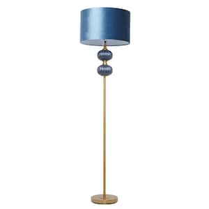 69 in. Blue Velvet Transitional Floor Lamp