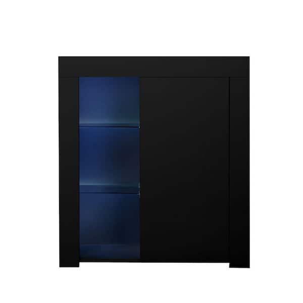 Kahomvis Black Buffet with LED Lights