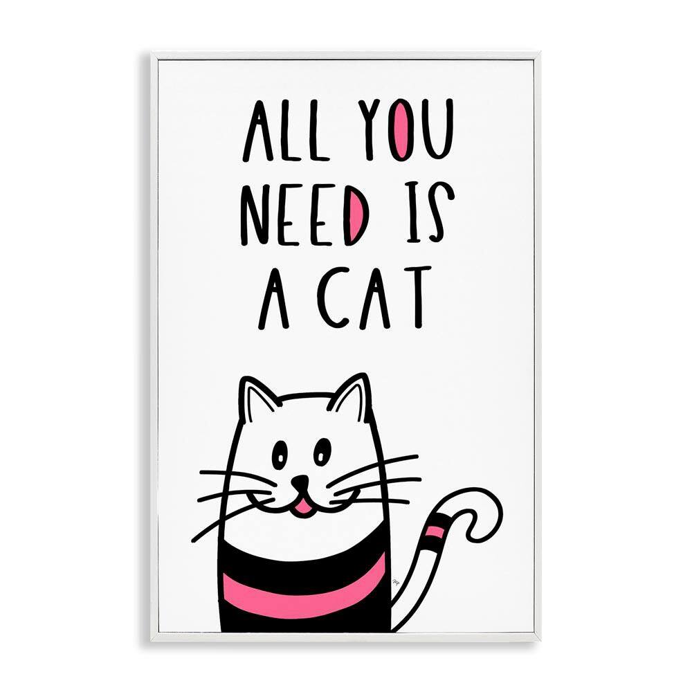 All You Need Is Cat by Martina Pavlova White Framed Typography Giclee Art Print 24 in. x 16 in. price history on PriceWatchPro