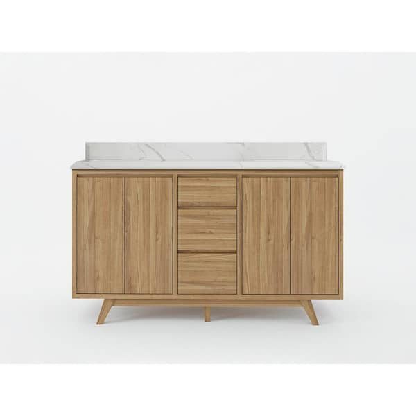 Willow Collections Madison Teak 60 in. W x 22 in. D x 36 in. H Double ...