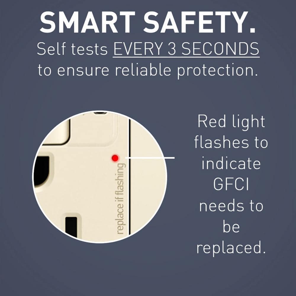 Light Almond Tamper Resistant GFCI Outlet with USB Ports