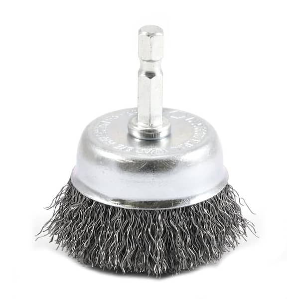 Forney 2 in. x 1/4 in. Hex Shank Coarse Crimped Wire Cup Brush