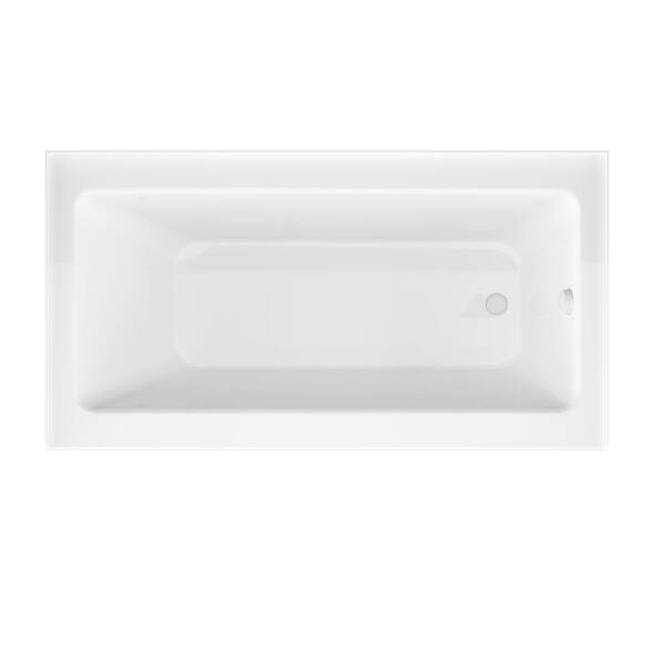 ANZZI - 60 in. L x 32 in. W x 83 in. H Right Drain White Rectangular Tub with Frameless Sliding Tub Door in Matte Black Finish