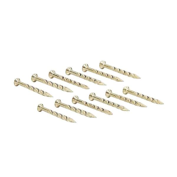 1-1/4" SATIN BRASS FLOOR METAL SCREW NAILS (12CT)