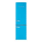 Classic Retro 21.6 in. 8.7 cu. ft. Retro Bottom Freezer Refrigerator in Robin Egg Blue, ENERGY STAR