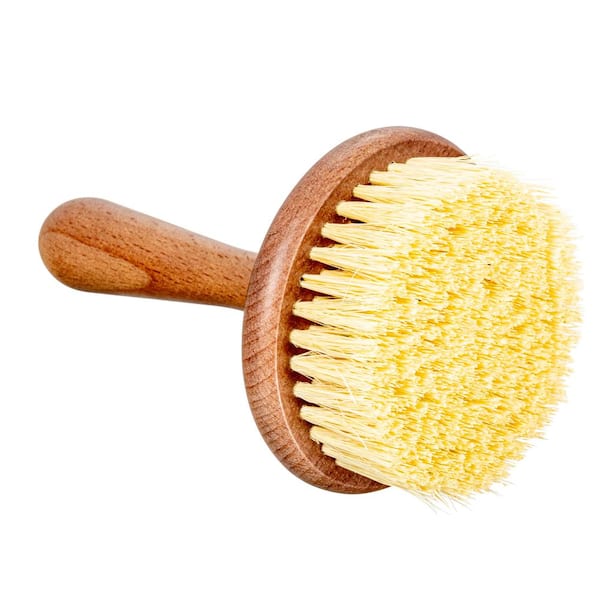 Storied Home 3.82 in. Brown Carved Wood Dish Brush DF7860 - The