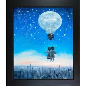 Our Love Will Light Night Reproduction by Adrian Borda New Age Framed People Painting Art Print 24.75 in. x 28.75 in.