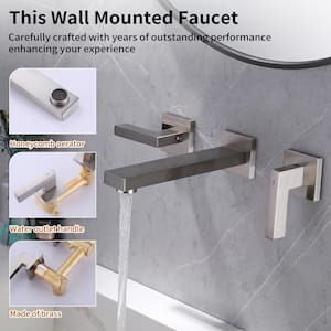 2-Handle Wall Mounted Bathroom Faucet Roman Tub Faucet in. Brushed Nickel