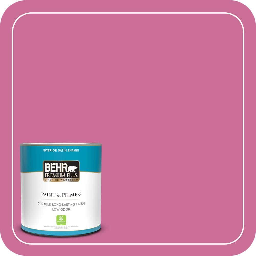 1 qt. #100B-6 Fuchsia Kiss Satin Enamel Low Odor Interior Paint & Primer price history on PriceWatchPro