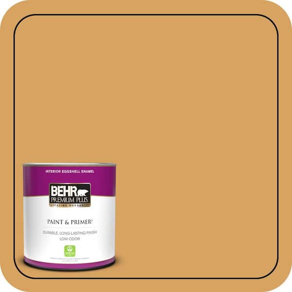 BEHR PREMIUM PLUS 1 qt. #MQ4-10 Amber Brew Eggshell Enamel Low Odor Interior Paint & Primer