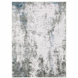 Gray and Ivory 2 ft. x 3 ft. Abstract Area Rug