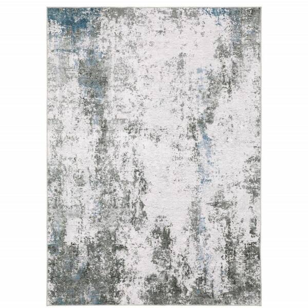 HomeRoots Gray and Ivory 2 ft. x 3 ft. Abstract Area Rug 2000510630