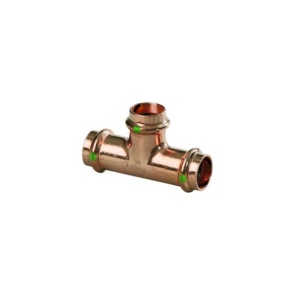 Press Copper Plumbing 1/2 Coupling With Stop P x P Copper Pipe Press  Fitting for Residential/Commercial Compatible with ProPress [10 Pack]