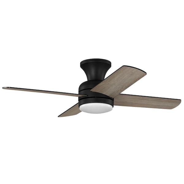 Hampton Bay Cardiff 42 in. Matte Black Flush Mount Standard Indoor